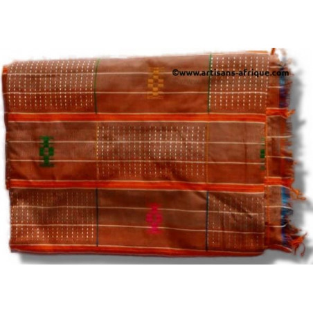 Tissu Baoulé "Adjalêdô" couleur citrouille